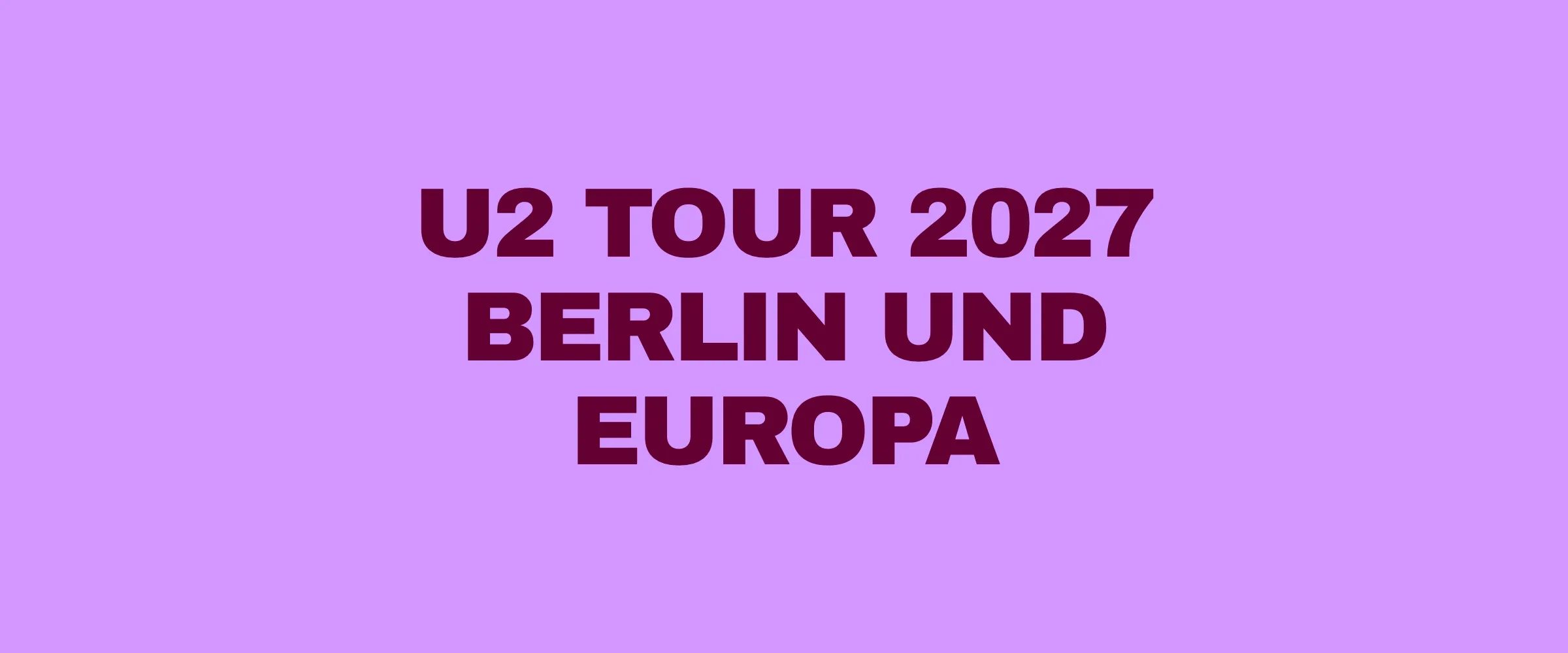 U2 Tour 2027