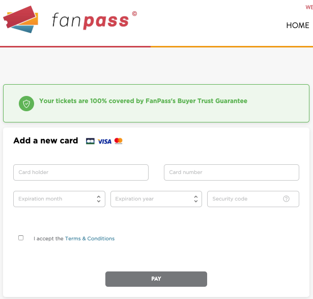 Fanpass payment options